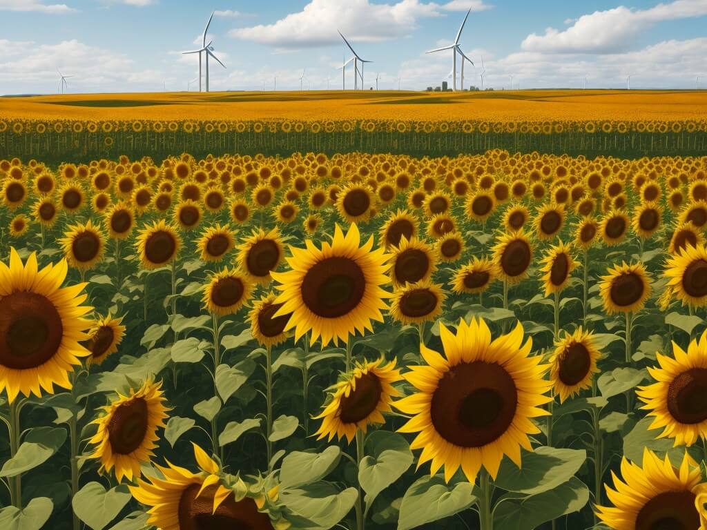 windpower and sunflower